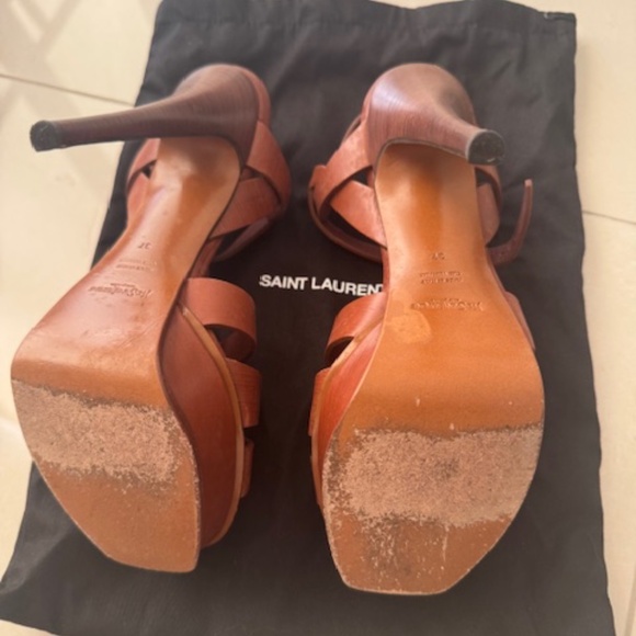 Yves Saint Laurent Tribute Platform Sandals, Wood effect, 37 - Picture 7 of 9